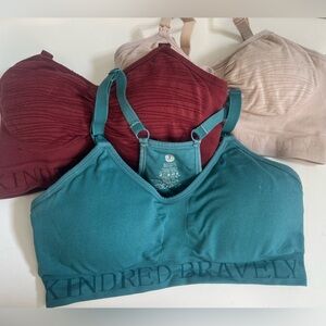 Kindred Bravely Hands-free Pumping and Nursing Bras 3 pack bundle